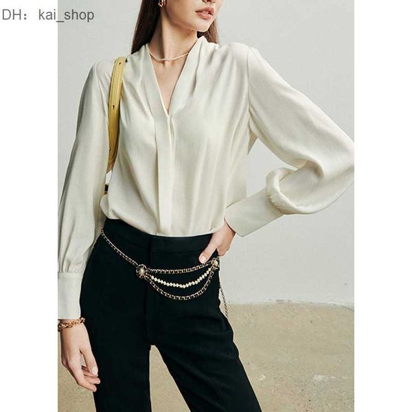 cbd female executive pleated v-neck double qiao elastic silk shirt spring/summer new 11, White
cbd female executive pleated v-neck double qiao elastic silk shirt spring/summer new 11, White