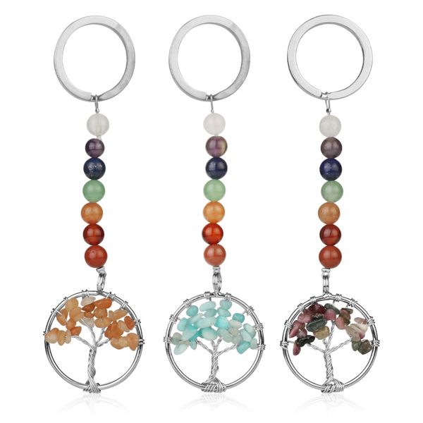 natural stone 7 chakra keychain energy yoga reiki tree of life pendant key holder for women accessories jewelry, Silver
natural stone 7 chakra keychain energy yoga reiki tree of life pendant key holder for women accessories jewelry, Silver