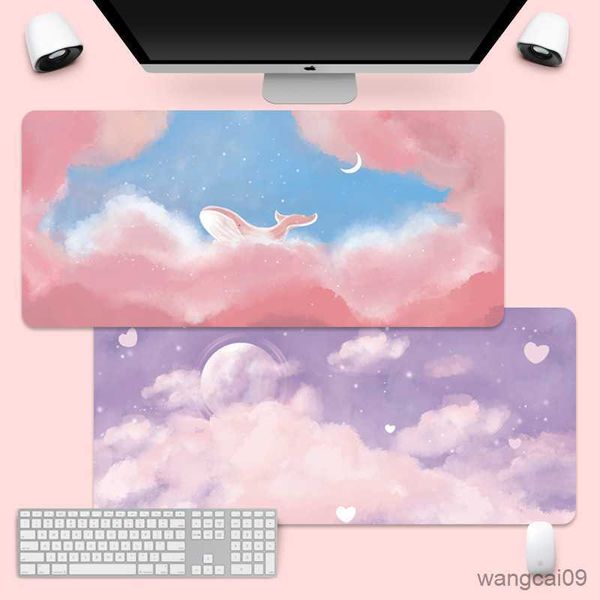 Image of Mouse Pads Wrist Purple Clouds Landscape Mouse Pad Large Computer Rubber Bottom Keyboard Office Desktop Pad R230609