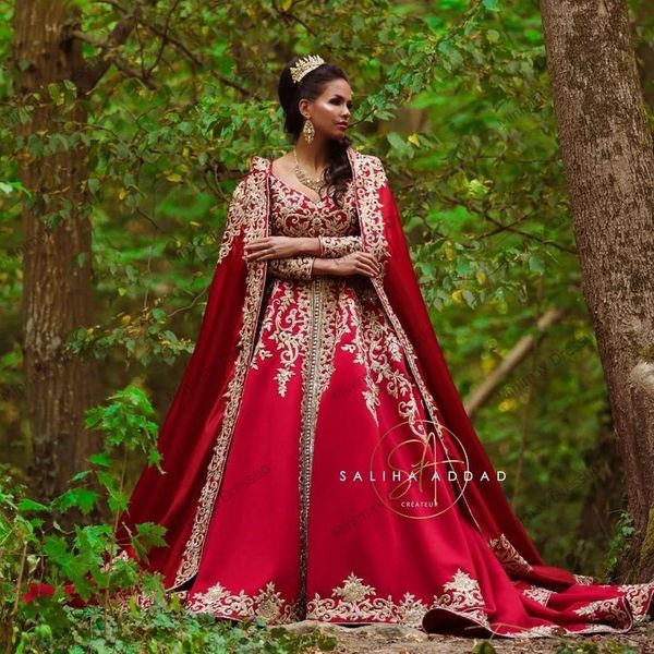 moroccan arabic wedding dresses with shawl cape red long sleeve bridal gowns gold lace appliques islamic dubai dress, White
moroccan arabic wedding dresses with shawl cape red long sleeve bridal gowns gold lace appliques islamic dubai dress, White