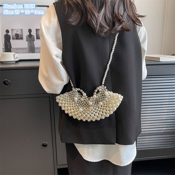 Sales factory ladies shoulder bags elegant atmosphere fan fashion dinner bag personalized Joker beaded handbag hand hollowed out Pearl fan handbags 106#, White
Sales factory ladies shoulder bags elegant atmosphere fan fashion dinner bag personalized Joker beaded handbag hand hollowed out Pearl fan handbags 106#, White