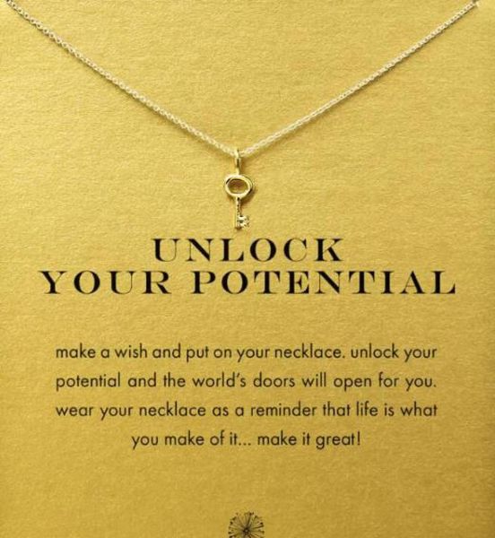 with card cute dogeared necklace with new keyunlock your potential silver and gold color no fade and 208307
with card cute dogeared necklace with new keyunlock your potential silver and gold color no fade and 208307