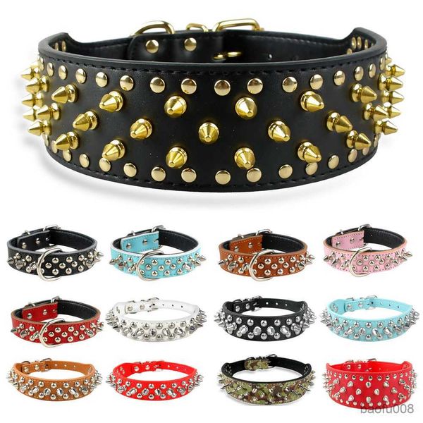 

dog collars studded leather dog collar for small medium dogs adjustable neck collars pet r230609
