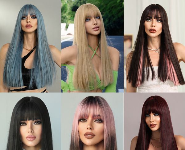 long straight full head synthetic wig: dull matte heat-resistant fiber hairpieces, versatile styles to choose from for that perfect look, Black
long straight full head synthetic wig: dull matte heat-resistant fiber hairpieces, versatile styles to choose from for that perfect look, Black