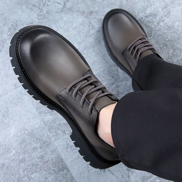 lihuamao retro oxford shoes men casual derby lace up round toe platform thick outsole leather shoes chunky heel 4.5cm height, Black
lihuamao retro oxford shoes men casual derby lace up round toe platform thick outsole leather shoes chunky heel 4.5cm height, Black
