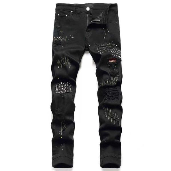 jeans for guys rip slim fit skinny man pants orange star patches wearing biker denim stretch cult stretch motorcycle trendy long straight hi, Blue
jeans for guys rip slim fit skinny man pants orange star patches wearing biker denim stretch cult stretch motorcycle trendy long straight hi, Blue