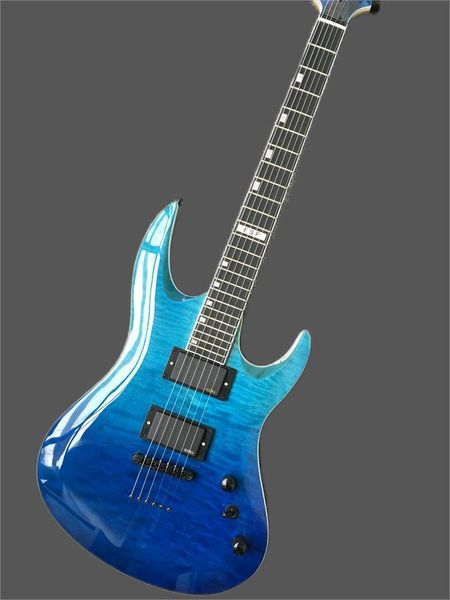 electric guitar, blue guitar, ebony fingerboard, quilted maple 2 pickups, black accessories, 3 roll a's
electric guitar, blue guitar, ebony fingerboard, quilted maple 2 pickups, black accessories, 3 roll a's