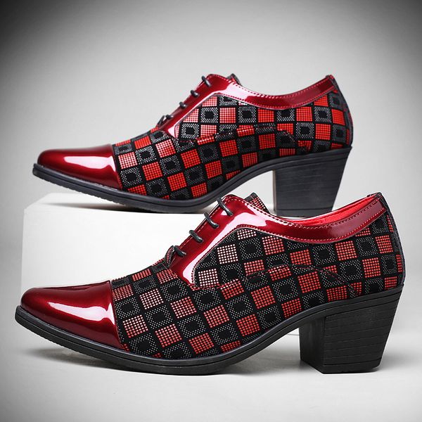 new fashion red plaid men's dress shoes pointed leather high heel shoes men height increasing wedding shoes men zapatos hombre, Black
new fashion red plaid men's dress shoes pointed leather high heel shoes men height increasing wedding shoes men zapatos hombre, Black
