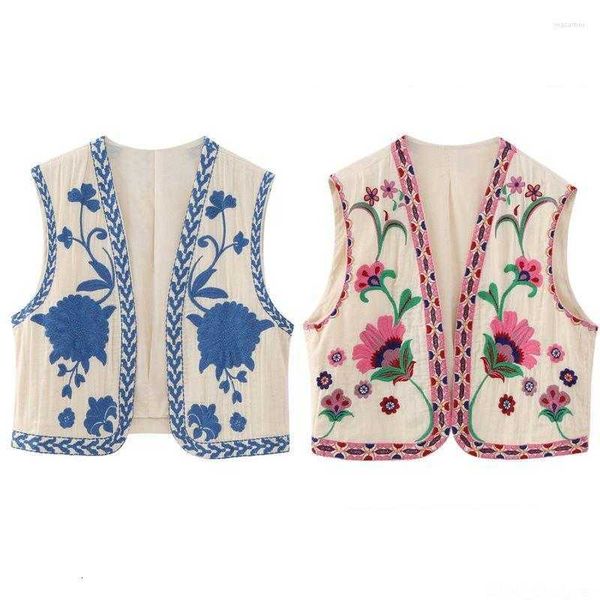 vests 2023 women's women vintage floral embroidered open waistcoat ladies national style vest jacket outfits casual vacation crop top, White
vests 2023 women's women vintage floral embroidered open waistcoat ladies national style vest jacket outfits casual vacation crop top, White