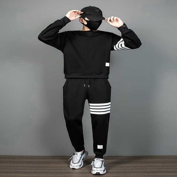tb casual set men's trend sweaters two-piece sports four bars and women's couple pants set4zcj, Gray
tb casual set men's trend sweaters two-piece sports four bars and women's couple pants set4zcj, Gray