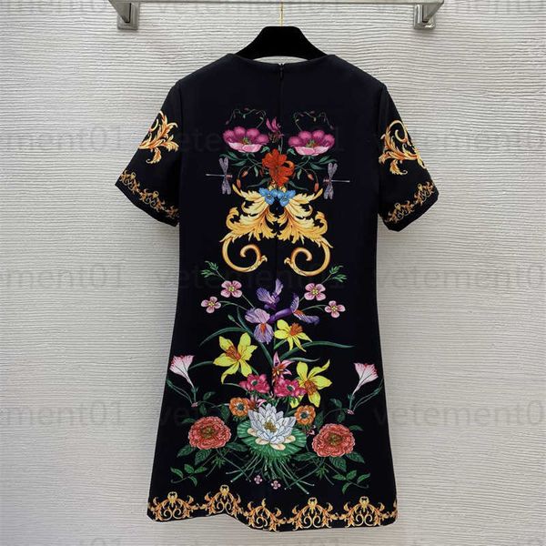 designers dress floral pattern casual women hand-embellished diamond bead decoration micro-waist a-shaped round neck short-sleeved dresses d, Black;gray
designers dress floral pattern casual women hand-embellished diamond bead decoration micro-waist a-shaped round neck short-sleeved dresses d, Black;gray