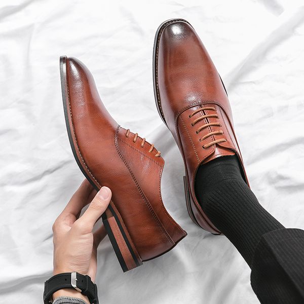 men fashion oxford shoes party wedding shoes classic business formal pointed leather shoes man boss social office shoes, Black
men fashion oxford shoes party wedding shoes classic business formal pointed leather shoes man boss social office shoes, Black