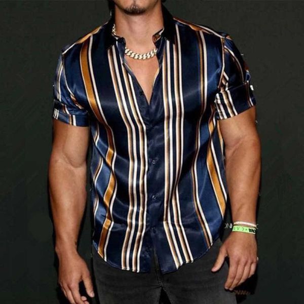 men's short sleeve striped shirt vintage aloha shirt casual fashion luxury summer new 2023, White;black
men's short sleeve striped shirt vintage aloha shirt casual fashion luxury summer new 2023, White;black