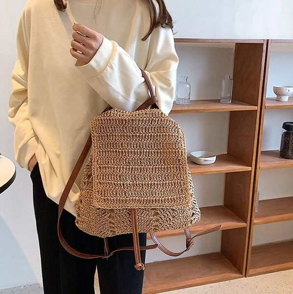 Factory wholesale ladies shoulder bags 2 colors summer soft and light straw beach bag this year popular hollow woven backpack small fresh leather handbag, Brown-12358#
Factory wholesale ladies shoulder bags 2 colors summer soft and light straw beach bag this year popular hollow woven backpack small fresh leather handbag, Brown-12358#