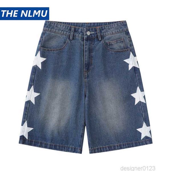 men's denim shorts 2023 summer fashion star printing jeans shorts harajuku streetwear short pants blue y2k, White;black
men's denim shorts 2023 summer fashion star printing jeans shorts harajuku streetwear short pants blue y2k, White;black