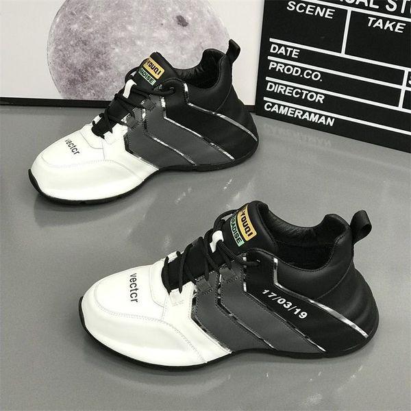 men's spring autumn leather comfortable platform sneakers men lace up fashion running shoes luxury shoes zapatos de hombre, Black
men's spring autumn leather comfortable platform sneakers men lace up fashion running shoes luxury shoes zapatos de hombre, Black