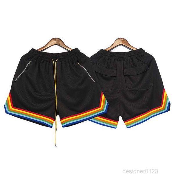 black rhude shorts men women drawstring zipper pocket inside mesh rainbow stripe oversize new rhude breeches y2k, White;black
black rhude shorts men women drawstring zipper pocket inside mesh rainbow stripe oversize new rhude breeches y2k, White;black