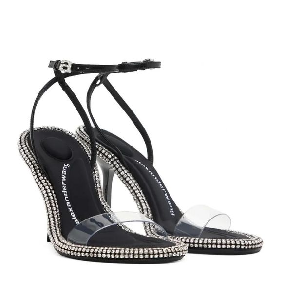 summer brand wang black pvc julie sandals shoes for women slip on high heels crystal strappy slingback luxury delphine party wedding footwea
summer brand wang black pvc julie sandals shoes for women slip on high heels crystal strappy slingback luxury delphine party wedding footwea