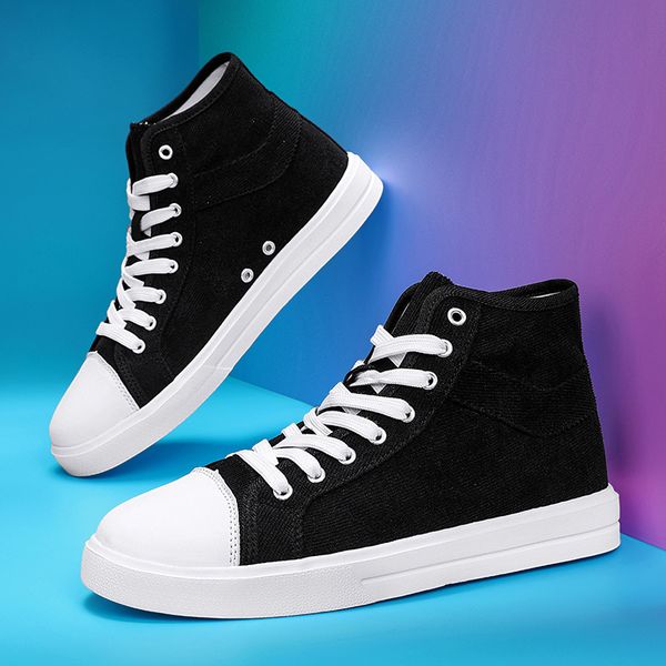 2022 youth men sneakers high breathable sneaker male canvas shoes tennis lace up original vulcanized shoe men's casual shoes, Black
2022 youth men sneakers high breathable sneaker male canvas shoes tennis lace up original vulcanized shoe men's casual shoes, Black