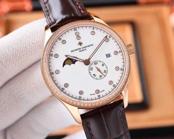 formal classic luxury wrist watches v c luxu 41mm*10mm concise steady first-choice gift iced out 8219 movement watch moon phase 4p, Slivery;brown
formal classic luxury wrist watches v c luxu 41mm*10mm concise steady first-choice gift iced out 8219 movement watch moon phase 4p, Slivery;brown