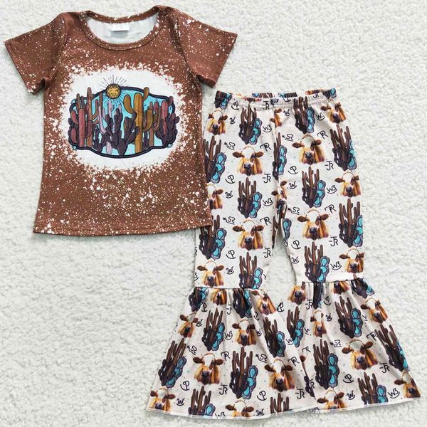 wholesale baby girl clothing bell pants sets western cow cactus print fashion kids clothes girls outfits fall sets, White
wholesale baby girl clothing bell pants sets western cow cactus print fashion kids clothes girls outfits fall sets, White