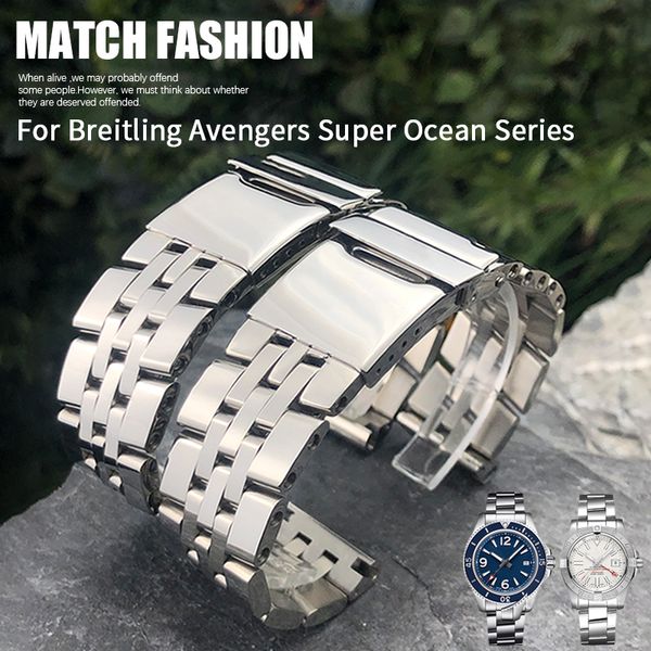 stainless steel watchband compatible with breitling 22mm 24mm for avenger navitimer superocean chronomat superocean solid watch strap, Black;brown
stainless steel watchband compatible with breitling 22mm 24mm for avenger navitimer superocean chronomat superocean solid watch strap, Black;brown