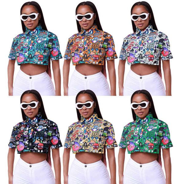 women's summer blouses shirt casual and personalized printed commuter women's four sided bounce printing blouse woman womens, White
women's summer blouses shirt casual and personalized printed commuter women's four sided bounce printing blouse woman womens, White