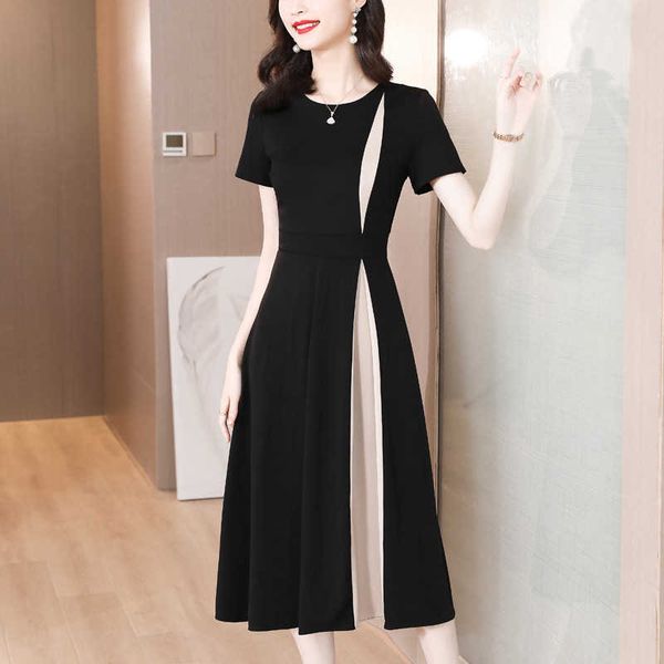 design sense dress senior sense female summer 2023 new summer long sleeved contrast style little black dress, White;black
design sense dress senior sense female summer 2023 new summer long sleeved contrast style little black dress, White;black