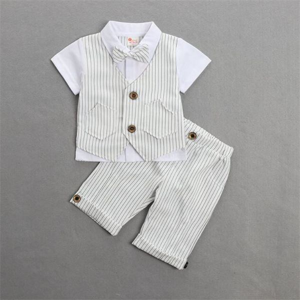 summer thin two-piece children's clothes baby bow tie short sleeve shorts boys summer clothes, White
summer thin two-piece children's clothes baby bow tie short sleeve shorts boys summer clothes, White