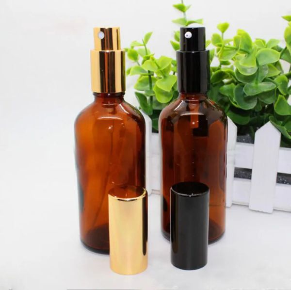 high qaulity amber glass essential oil bottles 100ml e liquid glass spray bottle with black gold spray caps
high qaulity amber glass essential oil bottles 100ml e liquid glass spray bottle with black gold spray caps