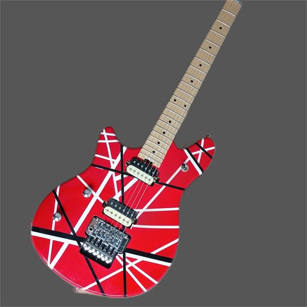 in stock - red striped electric guitar with active pickup, fretboard, custom logocolor available
in stock - red striped electric guitar with active pickup, fretboard, custom logocolor available