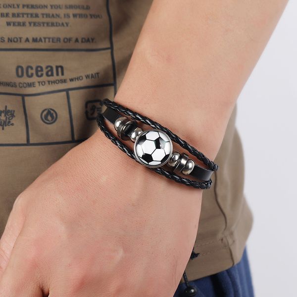fashionable and trendy accessories personalized beaded football fans leather bracelet around commemorative gift, Black
fashionable and trendy accessories personalized beaded football fans leather bracelet around commemorative gift, Black