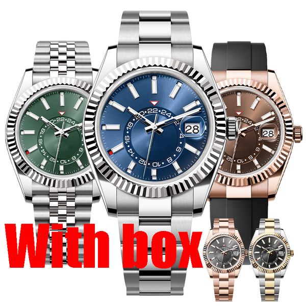 Image of Mens Watches High Quality Luxury Designer Watches Top SKY Automatic Machinery Movement Watches With box Stainless Steel Luminous Waterproof Sapphire Wristwatch