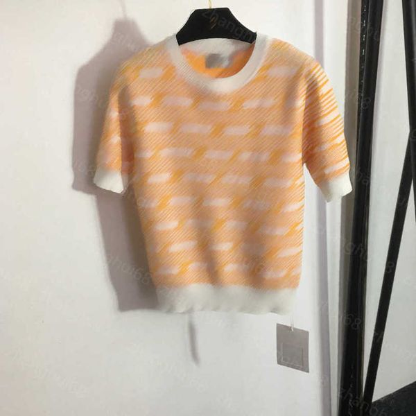 23ss womens knits womens designer clothing color contrast round neck logo digital jacquard striped short sleeve sweater womens clothes a1, White
23ss womens knits womens designer clothing color contrast round neck logo digital jacquard striped short sleeve sweater womens clothes a1, White