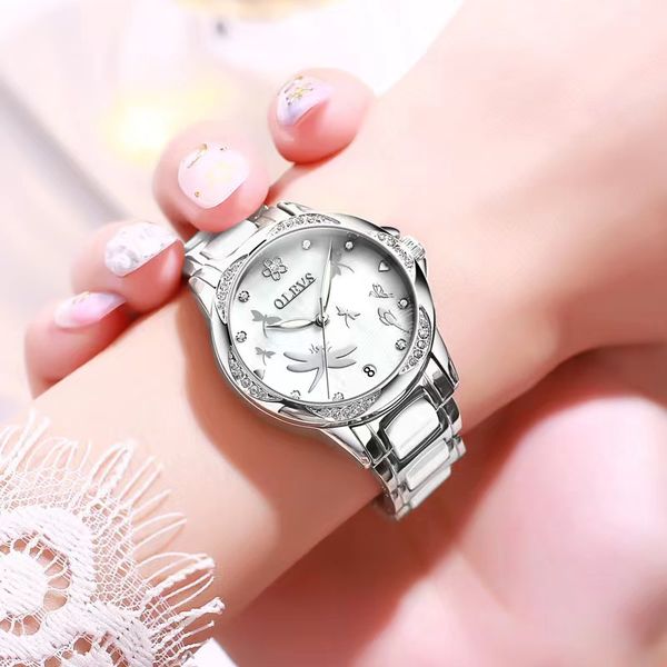 olevs women's watch fully automatic mechanical room ceramic steel band women's watch 32mm, Slivery;brown
olevs women's watch fully automatic mechanical room ceramic steel band women's watch 32mm, Slivery;brown