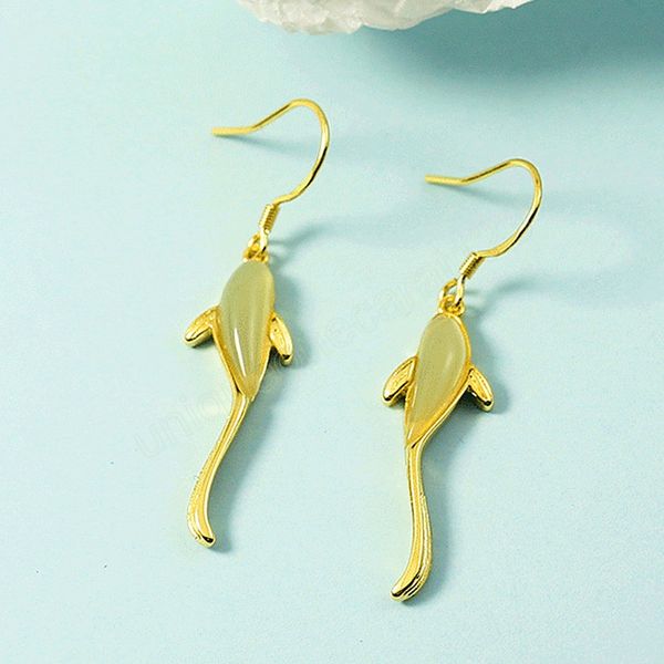 chinese style good luck koi earrings for women imitation hetian jade retro ear hook classical jewelry pendientes gift, Silver
chinese style good luck koi earrings for women imitation hetian jade retro ear hook classical jewelry pendientes gift, Silver
