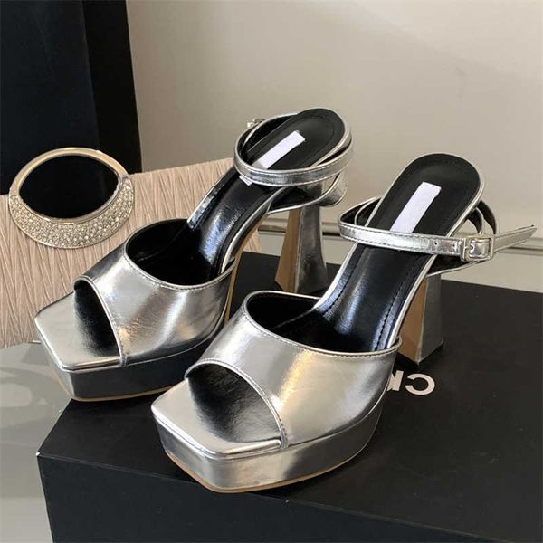 nxy sandals designer peep toe buckle strap women silver platform chunky high heels banquet catwalk summer shoes 230511, Black
nxy sandals designer peep toe buckle strap women silver platform chunky high heels banquet catwalk summer shoes 230511, Black