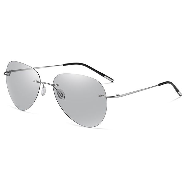 new ultra-light titanium light polarized frameless color-changing sunglasses men driving blue glasses day and night., White;black
new ultra-light titanium light polarized frameless color-changing sunglasses men driving blue glasses day and night., White;black