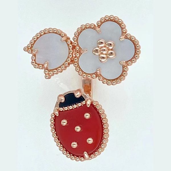 natural agate shell ring for women clover charm ring ladybug four leaf flowers, Golden;silver
natural agate shell ring for women clover charm ring ladybug four leaf flowers, Golden;silver