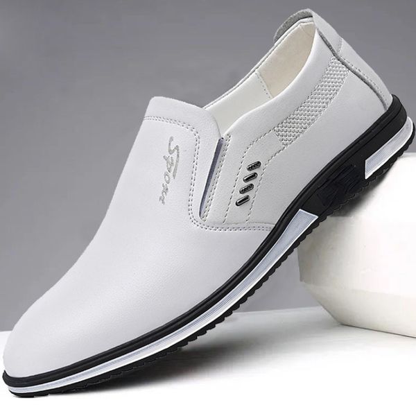 white leather shoes for men british style fashion casual large size slip-on loafers walking vulcanized shoes sapatos para hombre, Black
white leather shoes for men british style fashion casual large size slip-on loafers walking vulcanized shoes sapatos para hombre, Black