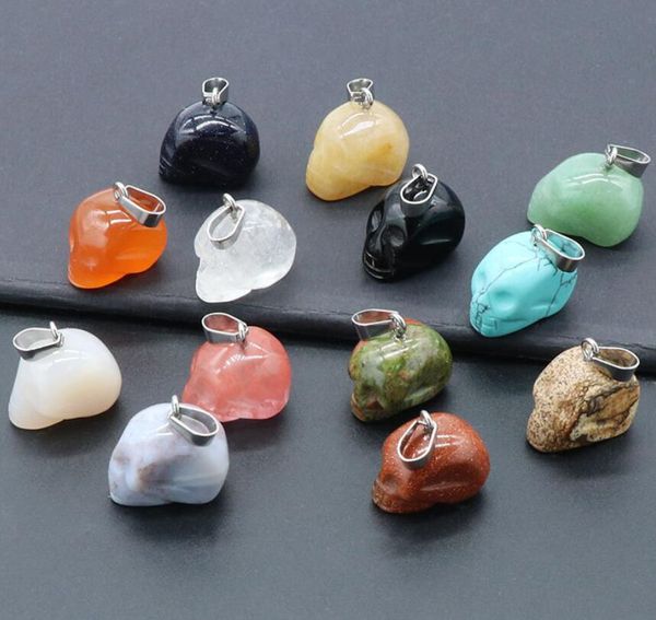 natural crystal stone skull pendants necklaces opal rose quartz tiger's eye pendant charms for diy earrings necklace jewelry making, Silver
natural crystal stone skull pendants necklaces opal rose quartz tiger's eye pendant charms for diy earrings necklace jewelry making, Silver