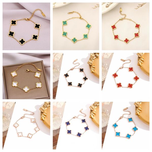 classic fashion charm bracelet four-leaf clover designer jewelry gold bracelet for valentine's mother's day engagement jewelry, Golden;silver
classic fashion charm bracelet four-leaf clover designer jewelry gold bracelet for valentine's mother's day engagement jewelry, Golden;silver
