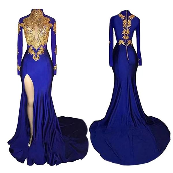 evening gowns vintage long sleeves gold appliques mermaid prom dresses high neck side split sweep train arabic formal, Black;red
evening gowns vintage long sleeves gold appliques mermaid prom dresses high neck side split sweep train arabic formal, Black;red