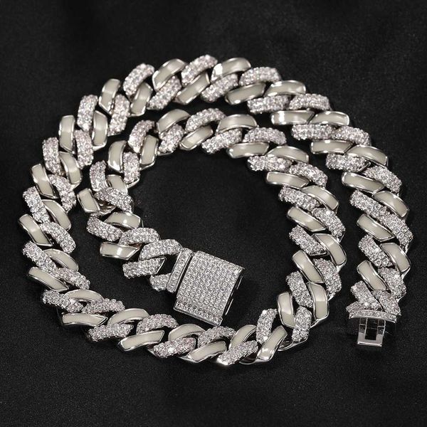 new arrival hip-hop jewelry 13mm luminous cuban chain zircon men choker simple and versatile iced out gold plated necklace, Silver
new arrival hip-hop jewelry 13mm luminous cuban chain zircon men choker simple and versatile iced out gold plated necklace, Silver