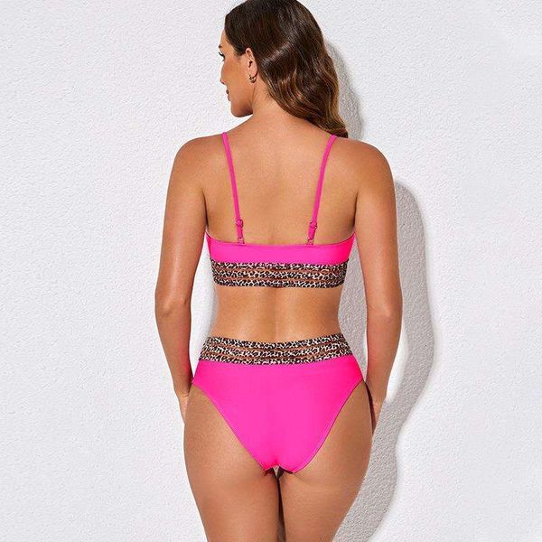 split swimsuit ladies conservative tangini leopard print mesh stitching bikini, White;black
split swimsuit ladies conservative tangini leopard print mesh stitching bikini, White;black