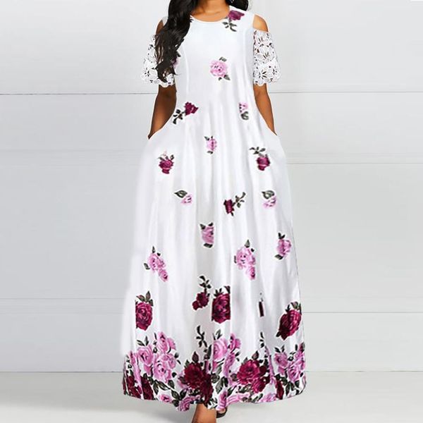 women fashion lace patchwork sleeve floral print large hem party long dress floral print large hem party long, Black;gray
women fashion lace patchwork sleeve floral print large hem party long dress floral print large hem party long, Black;gray