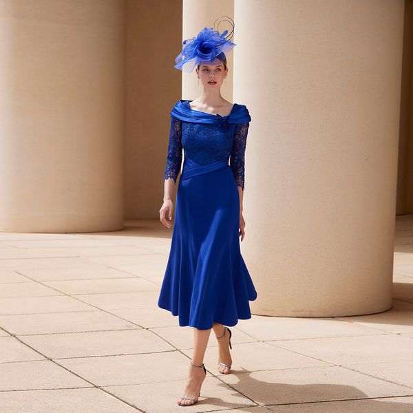 royal blue mother of the bride dresses square neck 3/4 sleeves wedding guest dress lace a line tea length cocktail party gowns, Black;red
royal blue mother of the bride dresses square neck 3/4 sleeves wedding guest dress lace a line tea length cocktail party gowns, Black;red