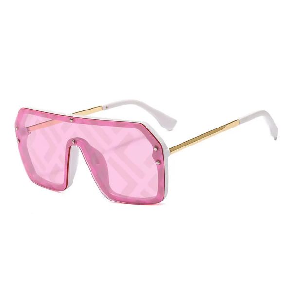 

Designer Polarized Square Sunglasses Eyewear Sun Glasses Goggles for Mens Womens Luxury UV400 Anti-reflection Large Full Frame Summer Sports Driving White Pink