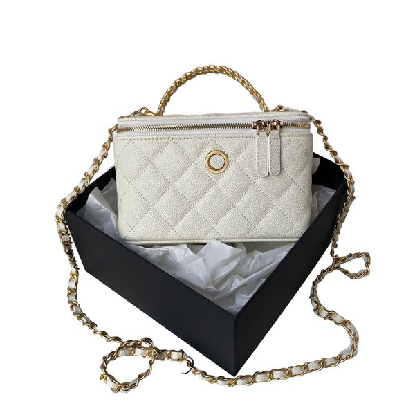 c* mirror quality cosmetic bags & cases womens mirror makeup totes bag caviar wear resistant leather metal letter handle hardware chain shou
c* mirror quality cosmetic bags & cases womens mirror makeup totes bag caviar wear resistant leather metal letter handle hardware chain shou