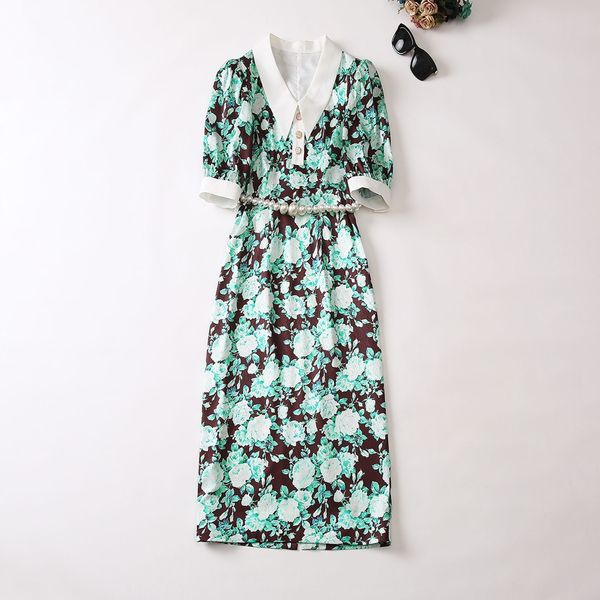 fashion dress spring/summer 2023 new polo neck short sleeve pearl belt mid length dress runway dresses, Black
fashion dress spring/summer 2023 new polo neck short sleeve pearl belt mid length dress runway dresses, Black